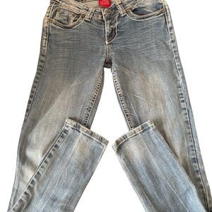 Red Rivet Light Blue Straight Leg Jeans
